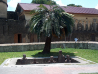 Memorial to captured slaves at the site of a former slave market, south of Stone Town